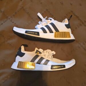 Adidas White and Gold NMD_R1